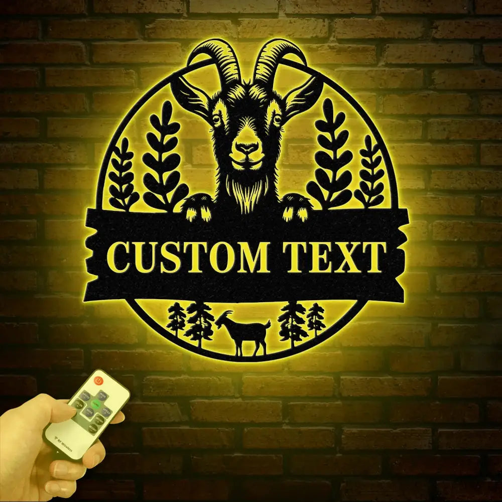 Custom Goat Metal Wall Sign – Personalized Farm Name Wall Art – Goat Farmhouse Decor & Gifts for Goat Lovers Family