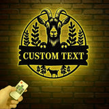 Custom Goat Metal Wall Sign – Personalized Farm Name Wall Art – Goat Farmhouse Decor & Gifts for Goat Lovers Family