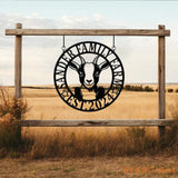 Custom Goat Metal Wall Sign – Personalized Farm Name Wall Art – Goat Farmhouse Decor & Gifts for Goat Lovers Family