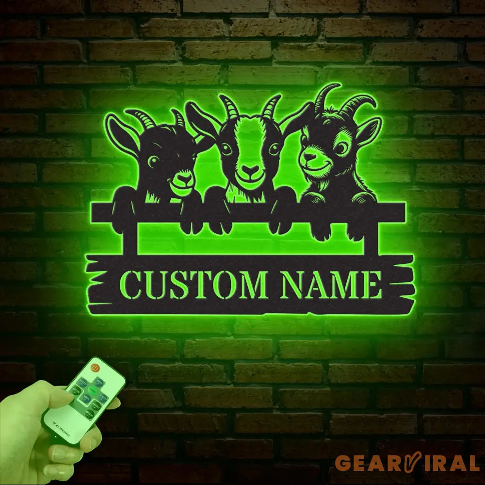 Custom Goat Metal Wall Sign – Personalized Farm Name Wall Art – Goat Farmhouse Decor & Gifts for Goat Lovers Family