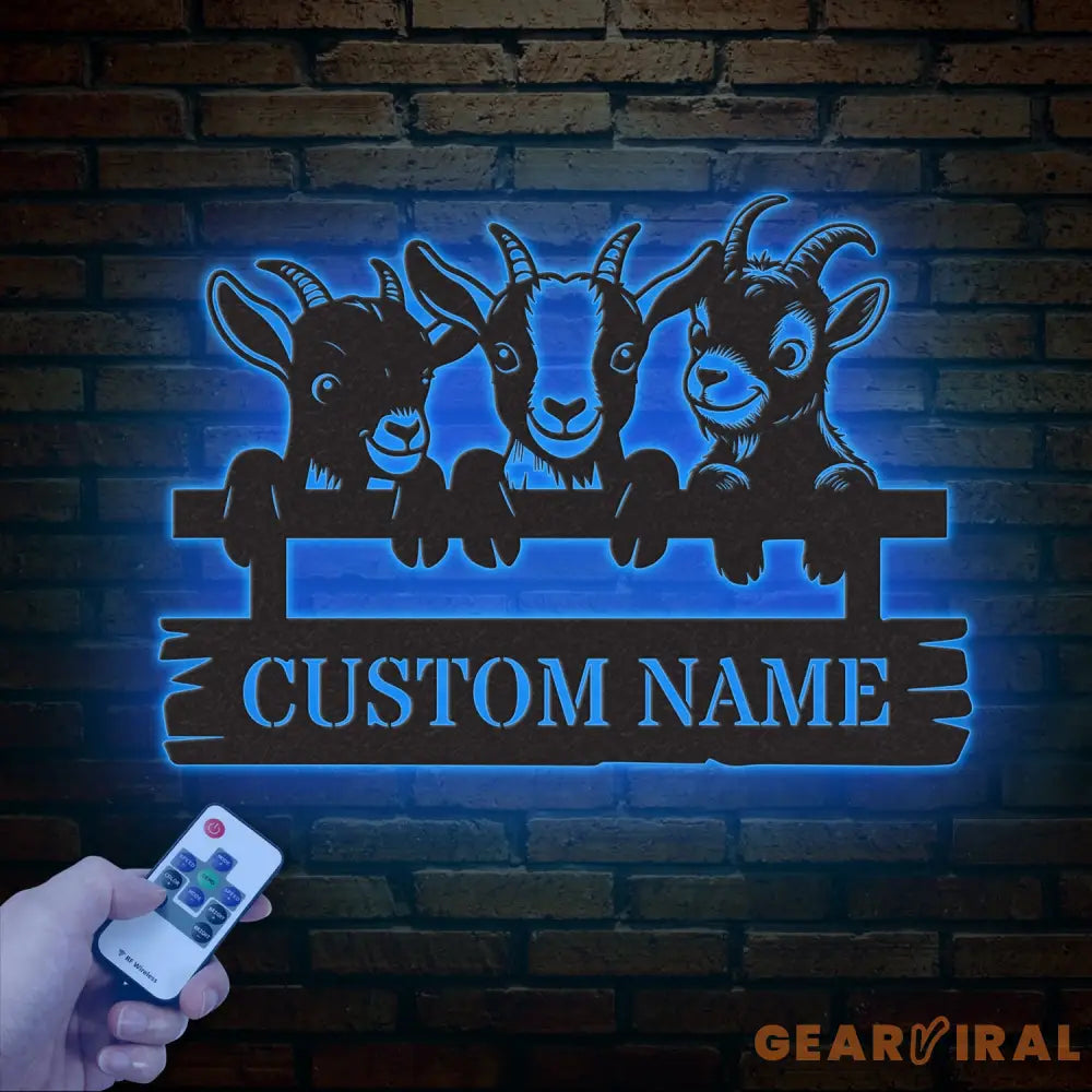 Custom Goat Metal Wall Sign – Personalized Farm Name Wall Art – Goat Farmhouse Decor & Gifts for Goat Lovers Family