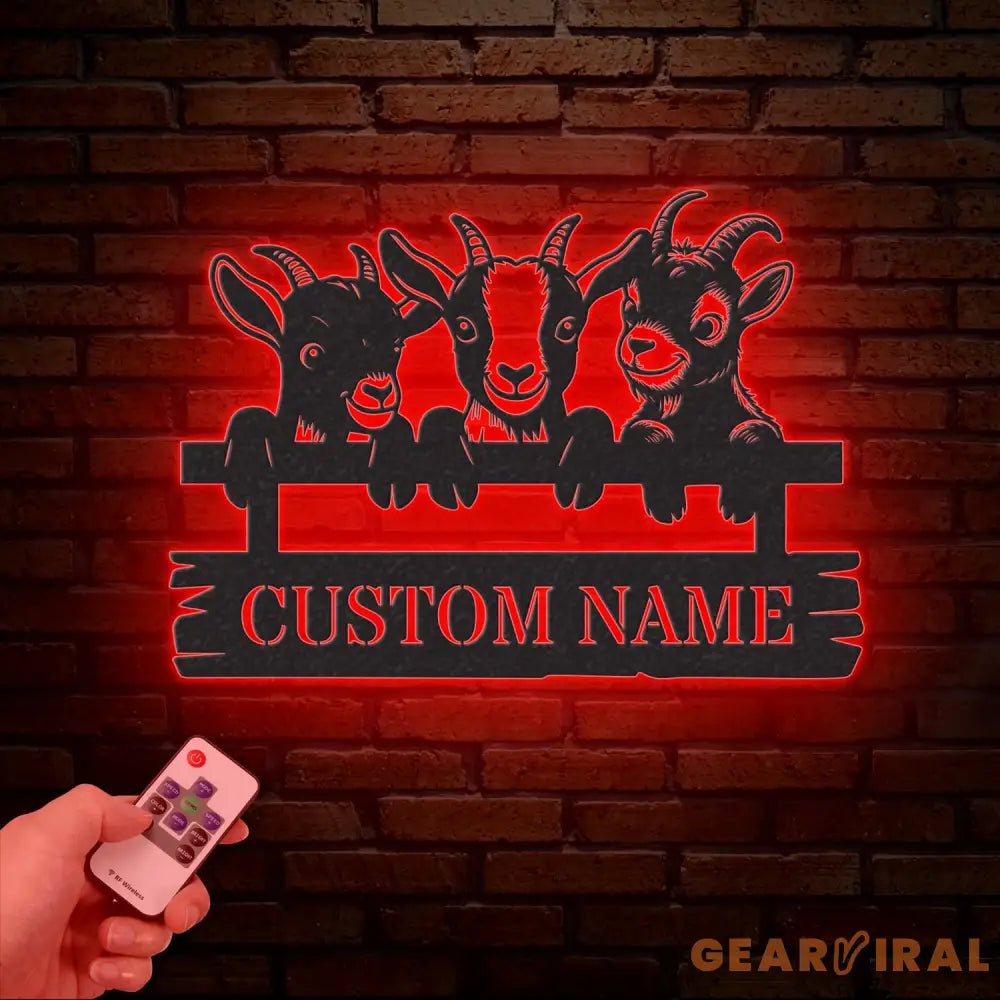 Custom Goat Metal Wall Sign – Personalized Farm Name Wall Art – Goat Farmhouse Decor & Gifts for Goat Lovers Family