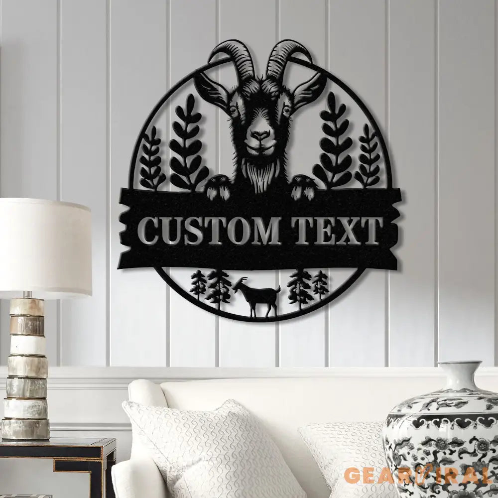 Custom Goat Metal Wall Sign – Personalized Farm Name Wall Art – Goat Farmhouse Decor & Gifts for Goat Lovers Family