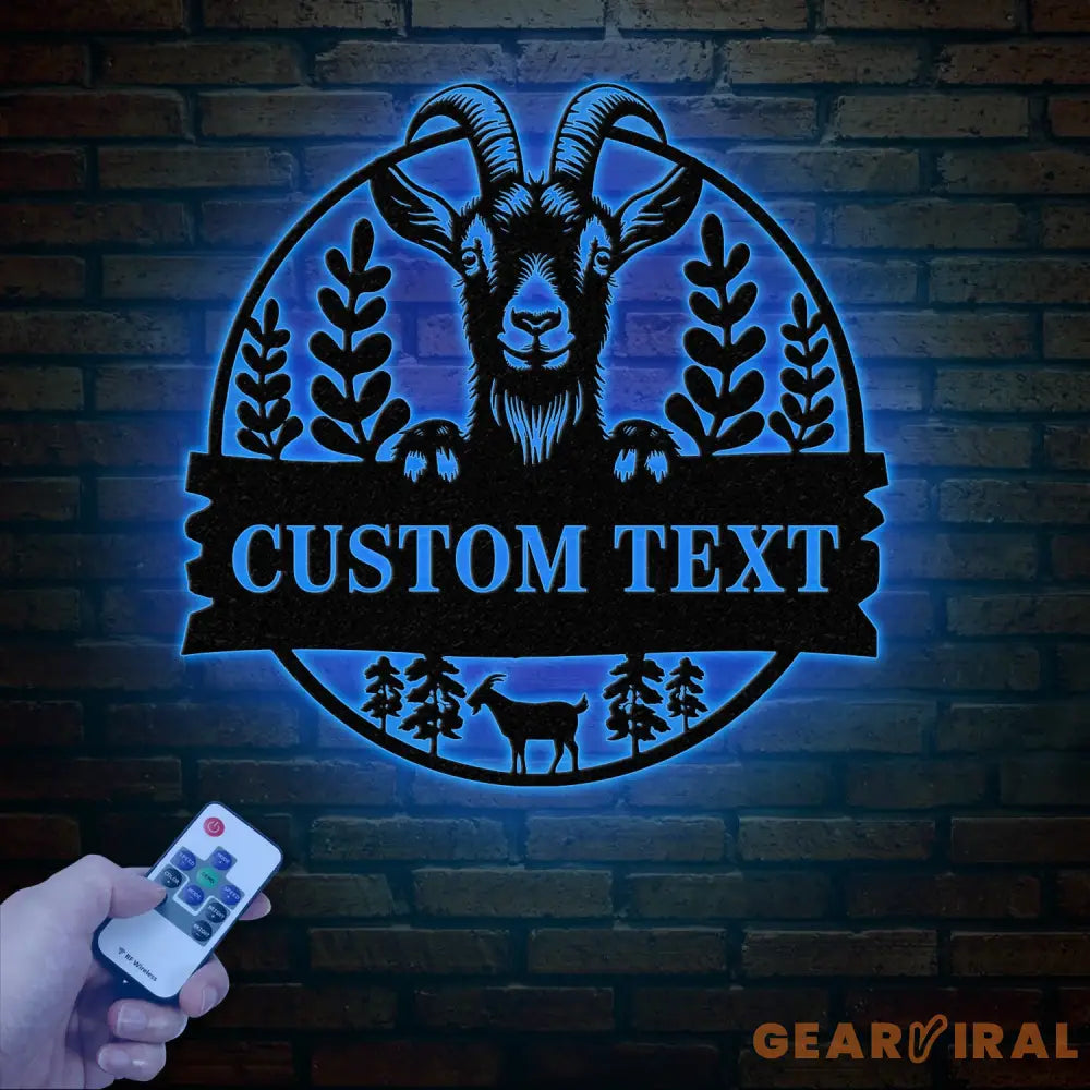 Custom Goat Metal Wall Sign – Personalized Farm Name Wall Art – Goat Farmhouse Decor & Gifts for Goat Lovers Family