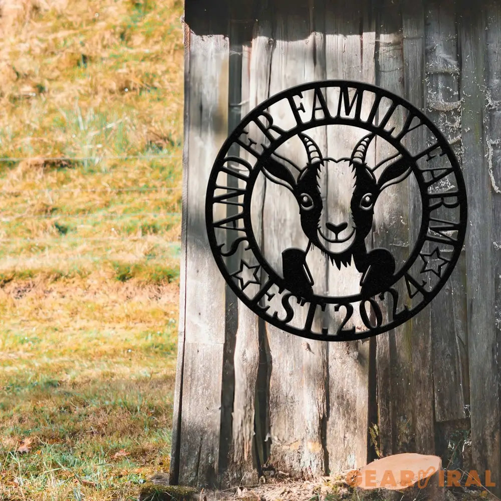 Custom Goat Metal Wall Sign – Personalized Farm Name Wall Art – Goat Farmhouse Decor & Gifts for Goat Lovers Family