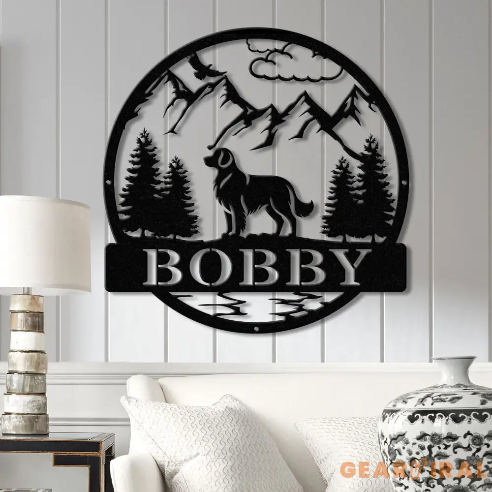 Custom Golden Retriver Metal Sign Dog Name Sign Golden Retriver Wall Decor Dog Lovers Wall Art Pet Lover Gift Dog Mom