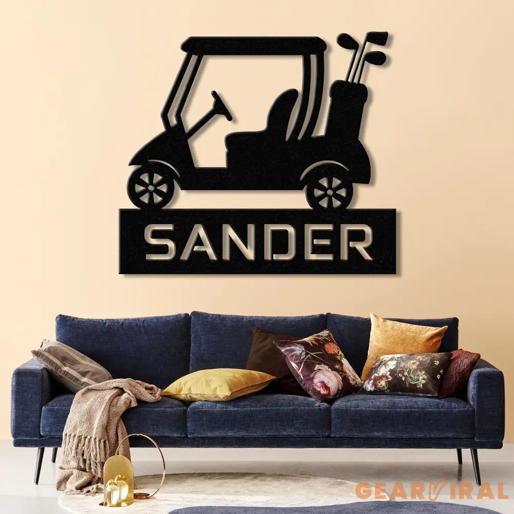 Custom Golf Cart Metal Sign with Led Lights Personalized Golf Cart Name Sign Golf Gifts for Men 19th Hole Decor Gift