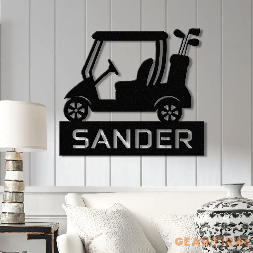 Custom Golf Cart Metal Sign with Led Lights Personalized Golf Cart Name Sign Golf Gifts for Men 19th Hole Decor Gift