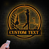 Custom Golf Metal Sign Led Light, Golf Gifts for Men Father's Day Gift, Golfer Name Sign, Gifts for Golfer