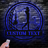 Custom Golf Metal Sign Led Light, Golf Gifts for Men Father's Day Gift, Golfer Name Sign, Gifts for Golfer