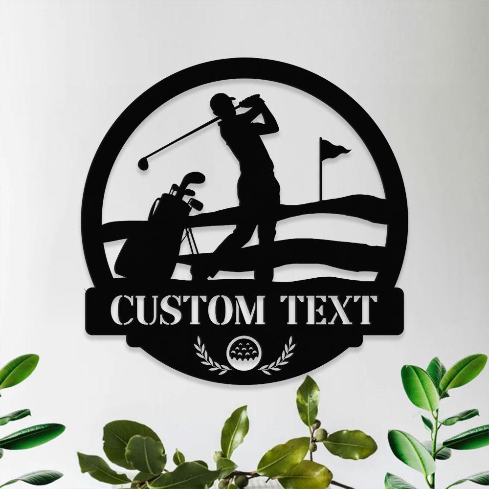 Custom Golf Metal Sign with LED Lights, Personalized Family Name Metal Sign, Family Wall Decor, Personalized Wall Art, Housewarming Gift
