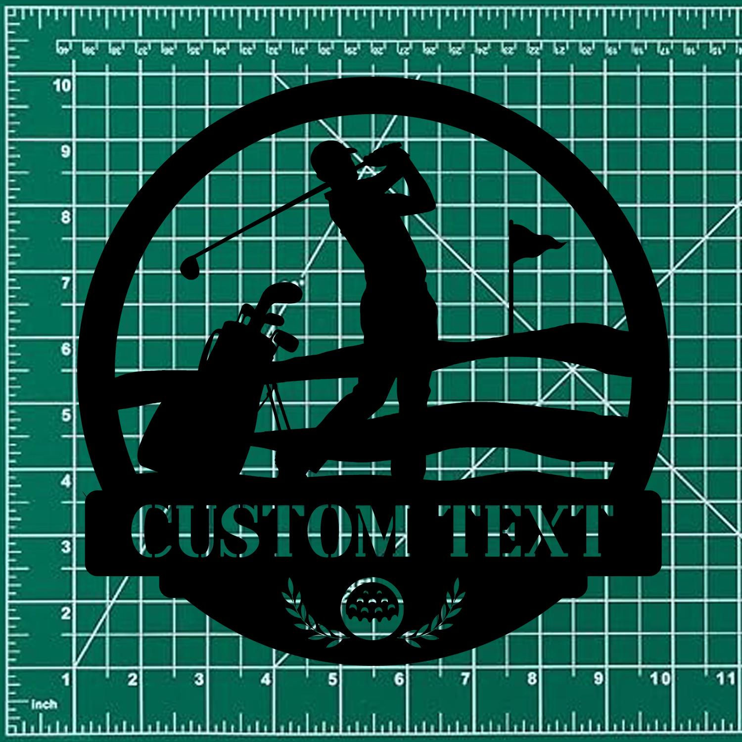 Custom Golf Metal Sign with LED Lights, Personalized Family Name Metal Sign, Family Wall Decor, Personalized Wall Art, Housewarming Gift