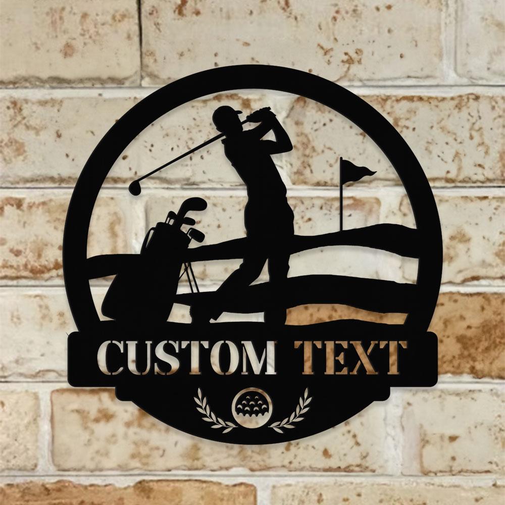Custom Golf Metal Sign with LED Lights, Personalized Family Name Metal Sign, Family Wall Decor, Personalized Wall Art, Housewarming Gift