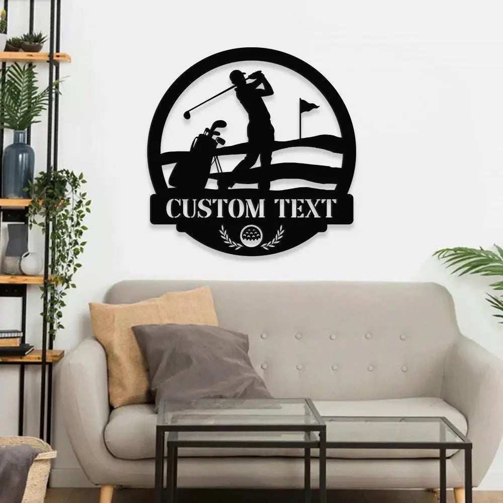 Custom Golf Metal Sign with LED Lights Personalized Family Name Metal Sign Family Wall Decor Personalized Wall Art