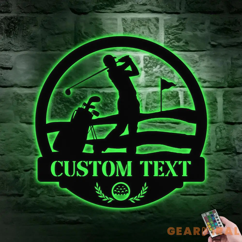 Custom Golf Metal Sign with LED Lights Personalized Family Name Metal Sign Family Wall Decor Personalized Wall Art