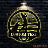 Custom Golf Metal Sign with LED Lights Personalized Family Name Metal Sign Family Wall Decor Personalized Wall Art