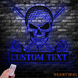 Custom Golf Skull Metal Sign Led Light Golf Gifts for Men Father’s Day Gift Golfer Name Sign Gifts for Golfer
