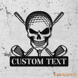 Custom Golf Skull Metal Sign Led Light Golf Gifts for Men Father’s Day Gift Golfer Name Sign Gifts for Golfer