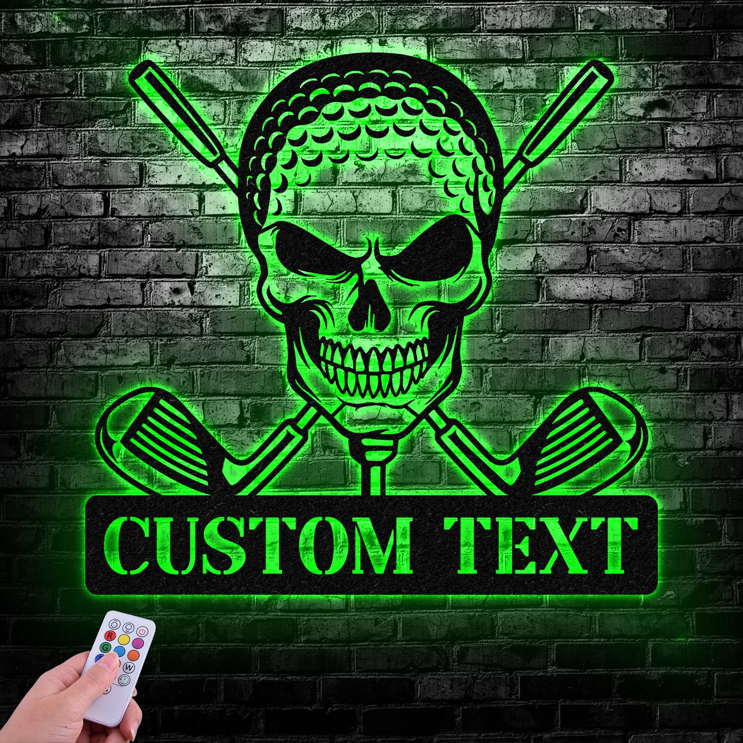 Custom Golf Skull Metal Sign Led Light, Golf Gifts for Men Father's Day Gift, Golfer Name Sign, Gifts for Golfer