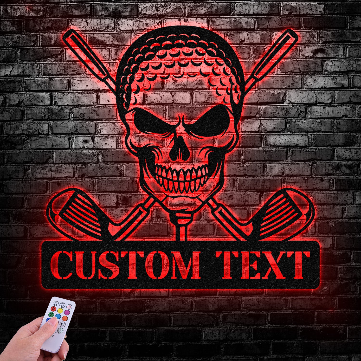 Custom Golf Skull Metal Sign Led Light, Golf Gifts for Men Father's Day Gift, Golfer Name Sign, Gifts for Golfer