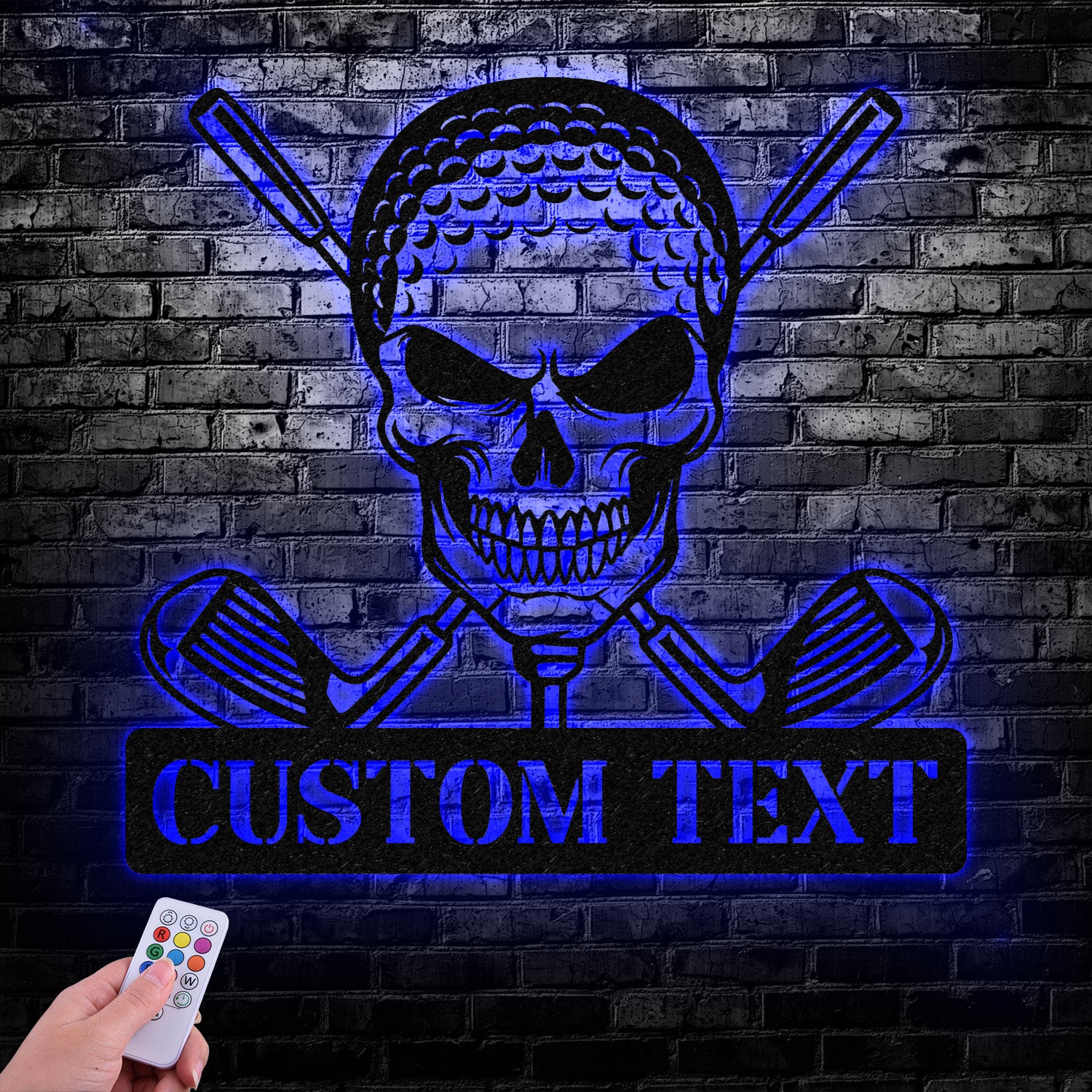 Custom Golf Skull Metal Sign Led Light, Golf Gifts for Men Father's Day Gift, Golfer Name Sign, Gifts for Golfer