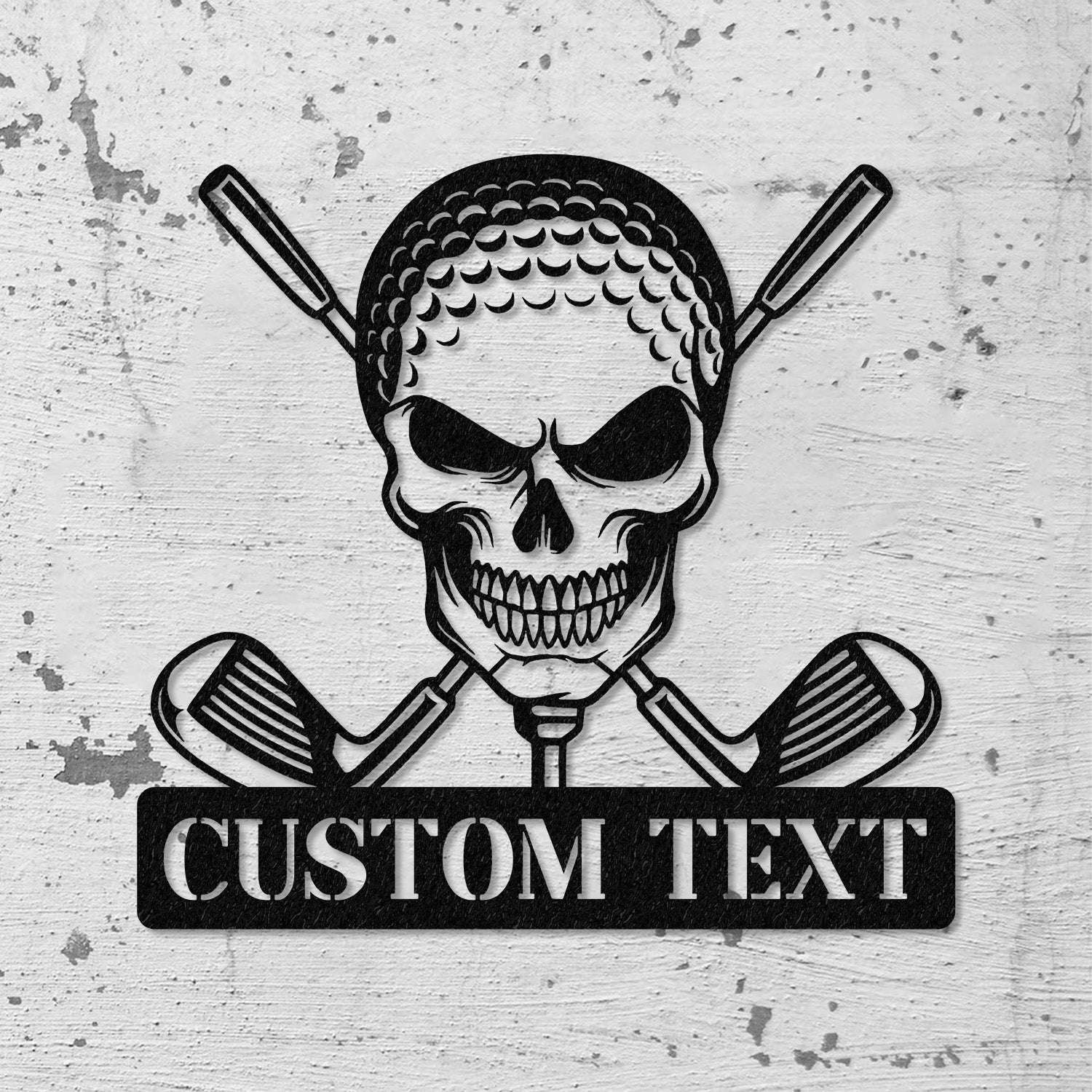 Custom Golf Skull Metal Sign Led Light, Golf Gifts for Men Father's Day Gift, Golfer Name Sign, Gifts for Golfer