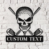 Custom Golf Skull Metal Sign Led Light, Golf Gifts for Men Father's Day Gift, Golfer Name Sign, Gifts for Golfer