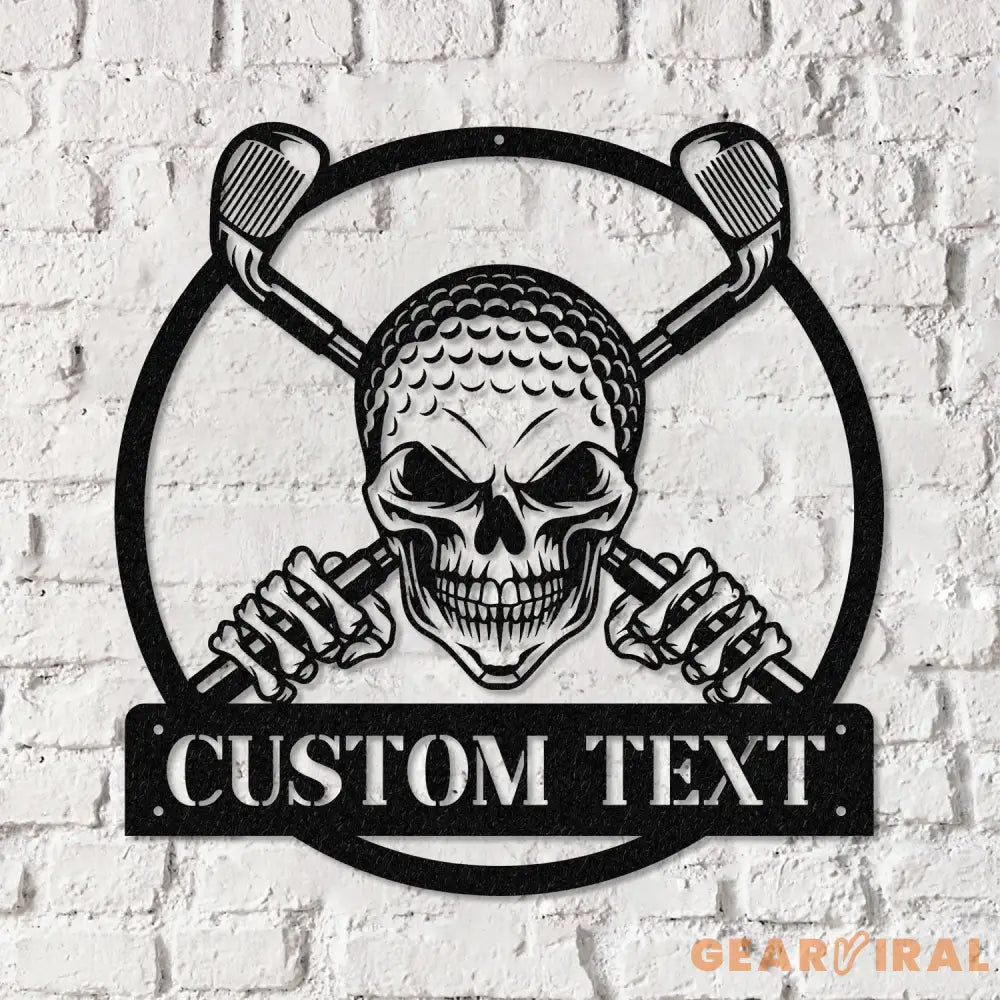 Custom Golf Skull US Flag Metal Sign Led Light Golf Gifts for Men Father’s Day Gift Golfer Name Sign Gifts for Golfer