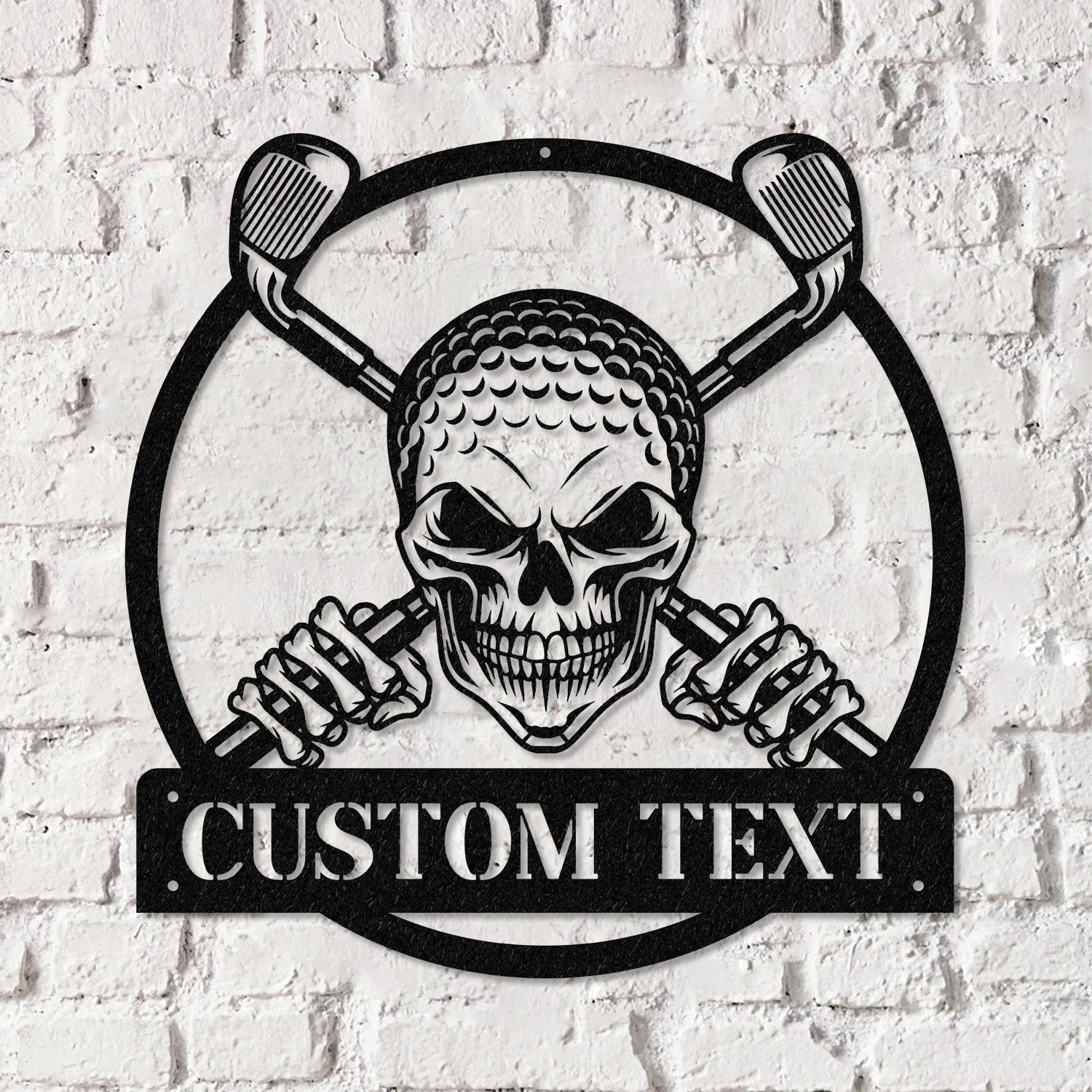 Custom Golf Skull US Flag Metal Sign Led Light, Golf Gifts for Men Father's Day Gift, Golfer Name Sign, Gifts for Golfer