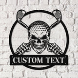 Custom Golf Skull US Flag Metal Sign Led Light, Golf Gifts for Men Father's Day Gift, Golfer Name Sign, Gifts for Golfer