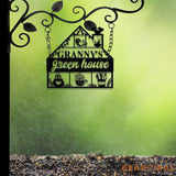 Custom Granny Green House Metal Hanging Garden Sign Welcome to Our Garden Memory Garden Sign Grandparent Day Garden