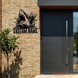 Custom Great White Shark Metal Sign with Led Light Personalized Shark Lover Name Sign Boy Girl Nursery Decoration