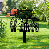 Custom Green House Garden Metal Sign Flower Sign with Stakes Outdoor Metal Sign Metal Yard Art Housewarming Gift Garden