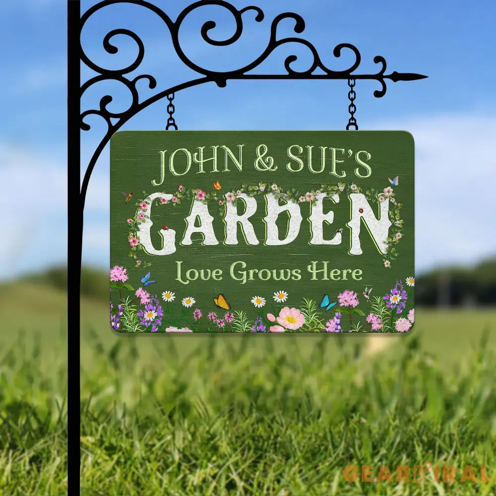 Custom Green House Garden Sign Custom Metal Hanging Garden Sign Personalized Metal Gardening Gift Gardener Name Sign