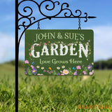 Custom Green House Garden Sign Custom Metal Hanging Garden Sign Personalized Metal Gardening Gift Gardener Name Sign
