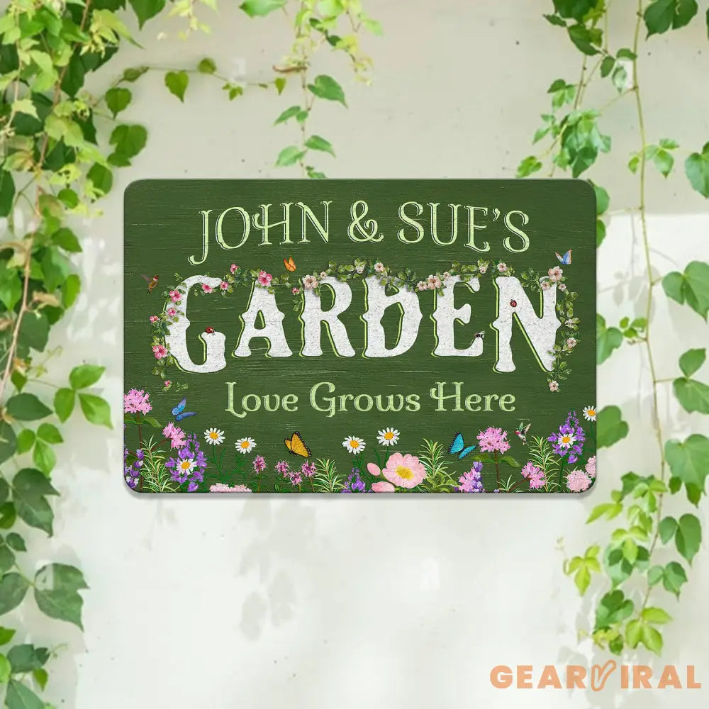 Custom Green House Garden Sign Custom Metal Hanging Garden Sign Personalized Metal Gardening Gift Gardener Name Sign