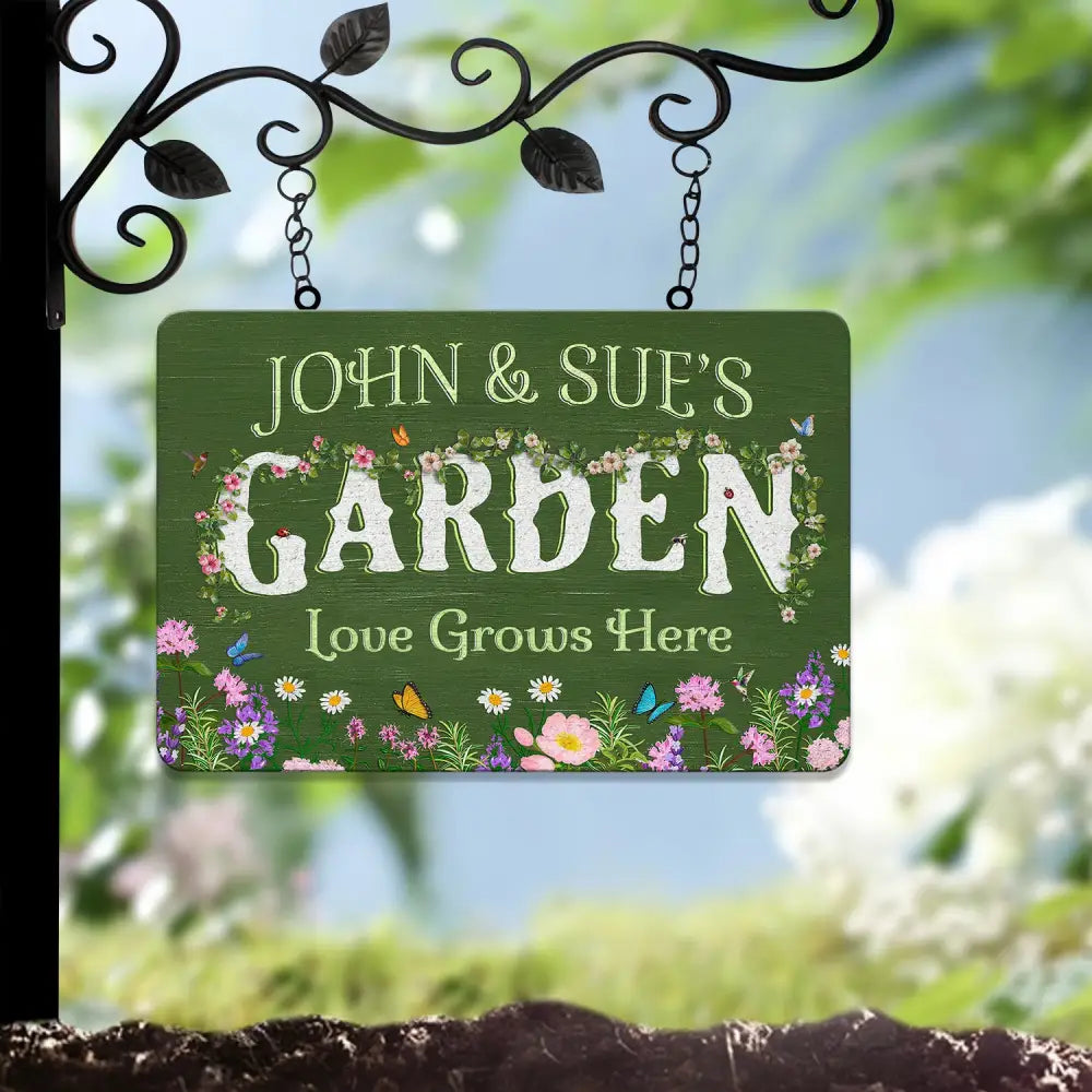 Custom Green House Garden Sign Custom Metal Hanging Garden Sign Personalized Metal Gardening Gift Gardener Name Sign