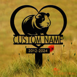 Custom Guinea Pig Memorial Metal Stake - Pet Grave Marker Guinea Pig Loss Sympathy Sign Remembrance Stake Outdoor