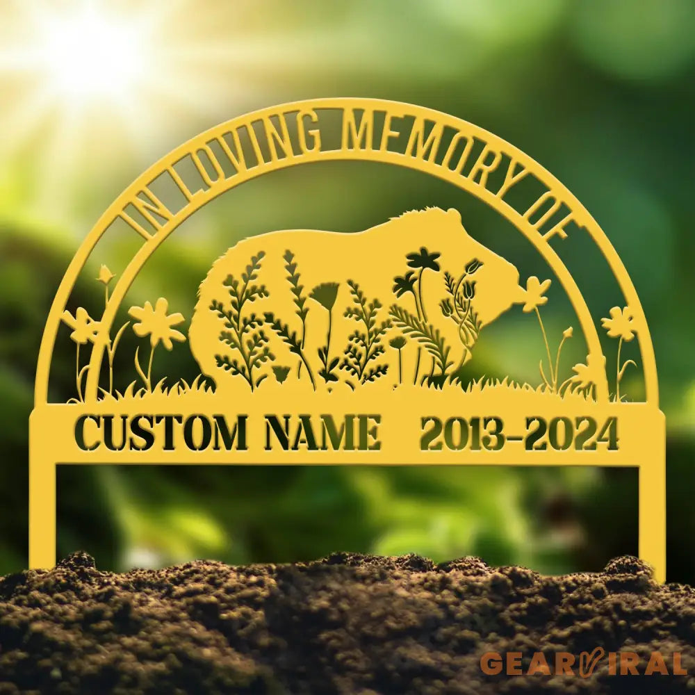 Custom Guinea Pig Memorial Metal Stake - Pet Grave Marker Guinea Pig Loss Sympathy Sign Remembrance Stake Outdoor