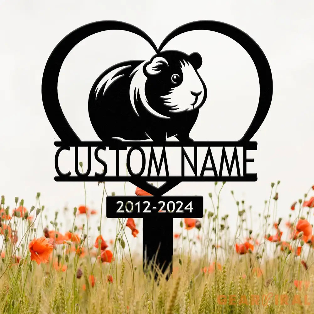 Custom Guinea Pig Memorial Metal Stake - Pet Grave Marker Guinea Pig Loss Sympathy Sign Remembrance Stake Outdoor