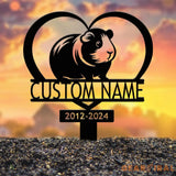 Custom Guinea Pig Memorial Metal Stake - Pet Grave Marker Guinea Pig Loss Sympathy Sign Remembrance Stake Outdoor