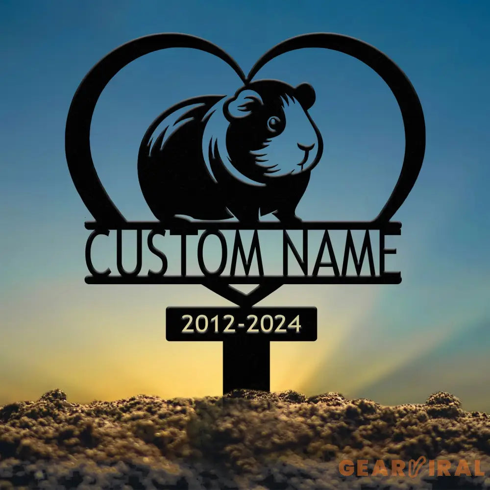 Custom Guinea Pig Memorial Metal Stake - Pet Grave Marker Guinea Pig Loss Sympathy Sign Remembrance Stake Outdoor