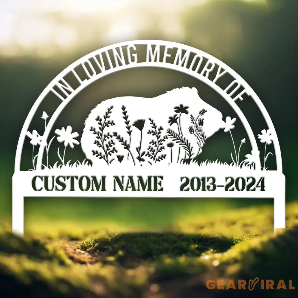 Custom Guinea Pig Memorial Metal Stake - Pet Grave Marker Guinea Pig Loss Sympathy Sign Remembrance Stake Outdoor