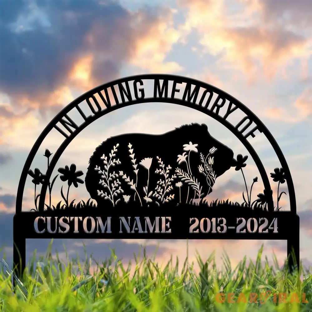 Custom Guinea Pig Memorial Metal Stake - Pet Grave Marker Guinea Pig Loss Sympathy Sign Remembrance Stake Outdoor