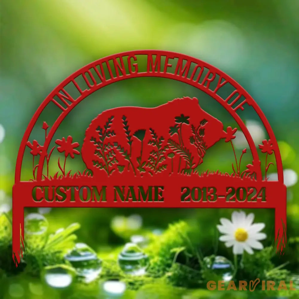 Custom Guinea Pig Memorial Metal Stake - Pet Grave Marker Guinea Pig Loss Sympathy Sign Remembrance Stake Outdoor