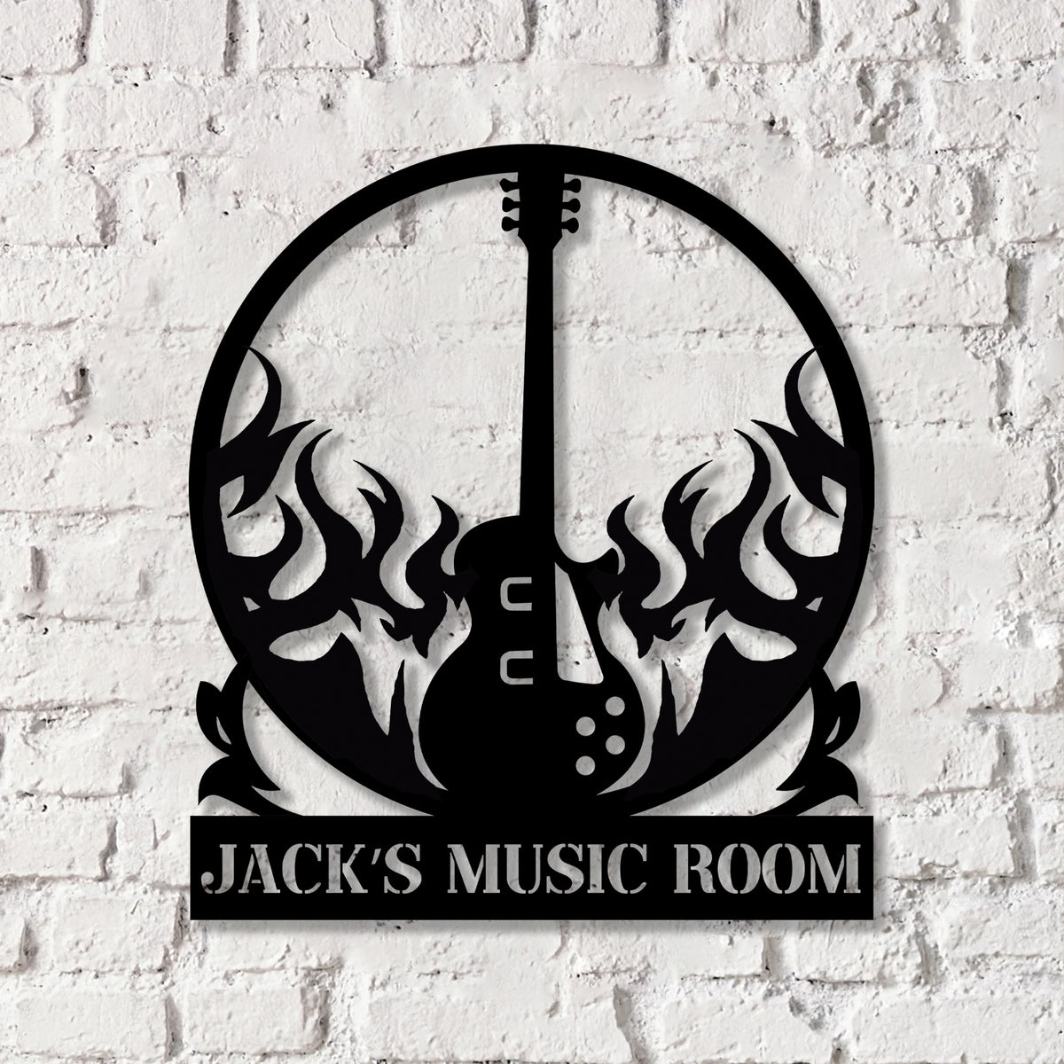 Custom Guitar Wall Art with LED Lights, Guitar Metal Sign, Guitar Player Gift, Music Studio Sign, Guitar Monogram - Gearviral