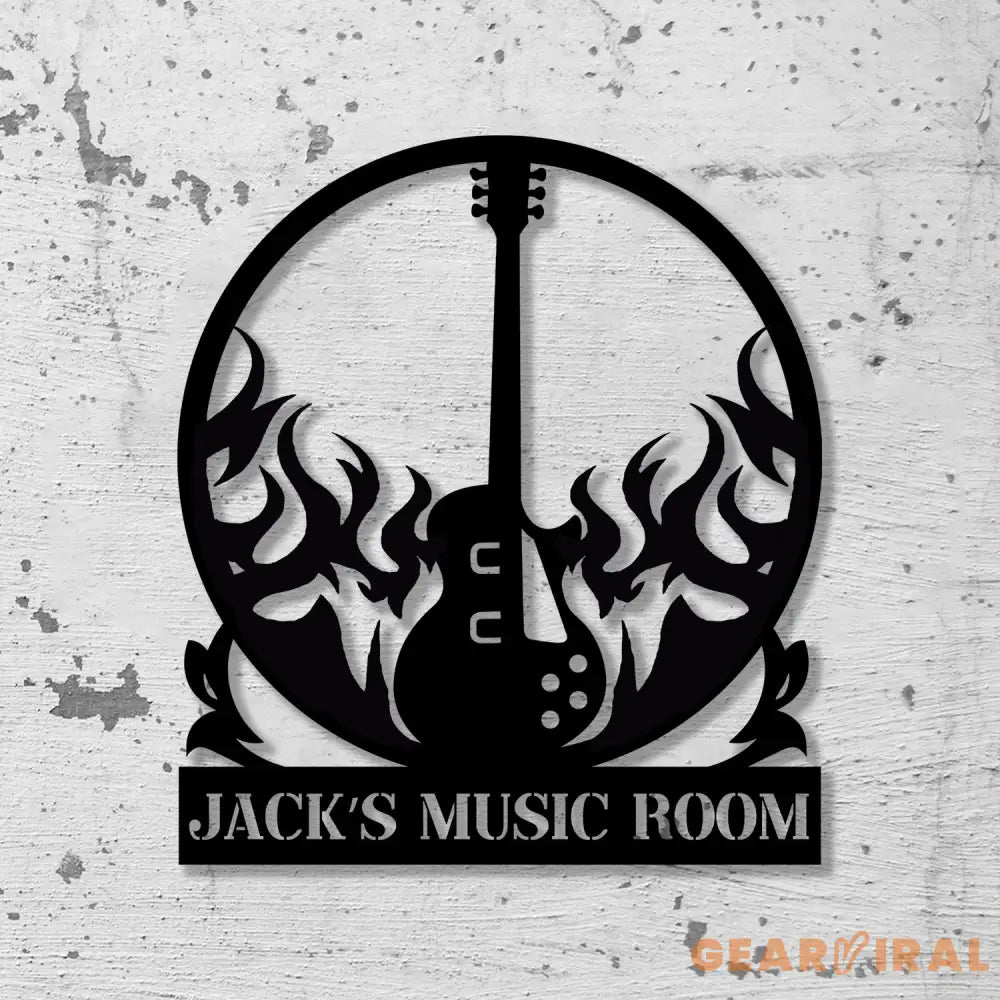 Custom Guitar Wall Art with LED Lights Guitar Metal Sign Guitar Player Gift Music Studio Sign Guitar Monogram