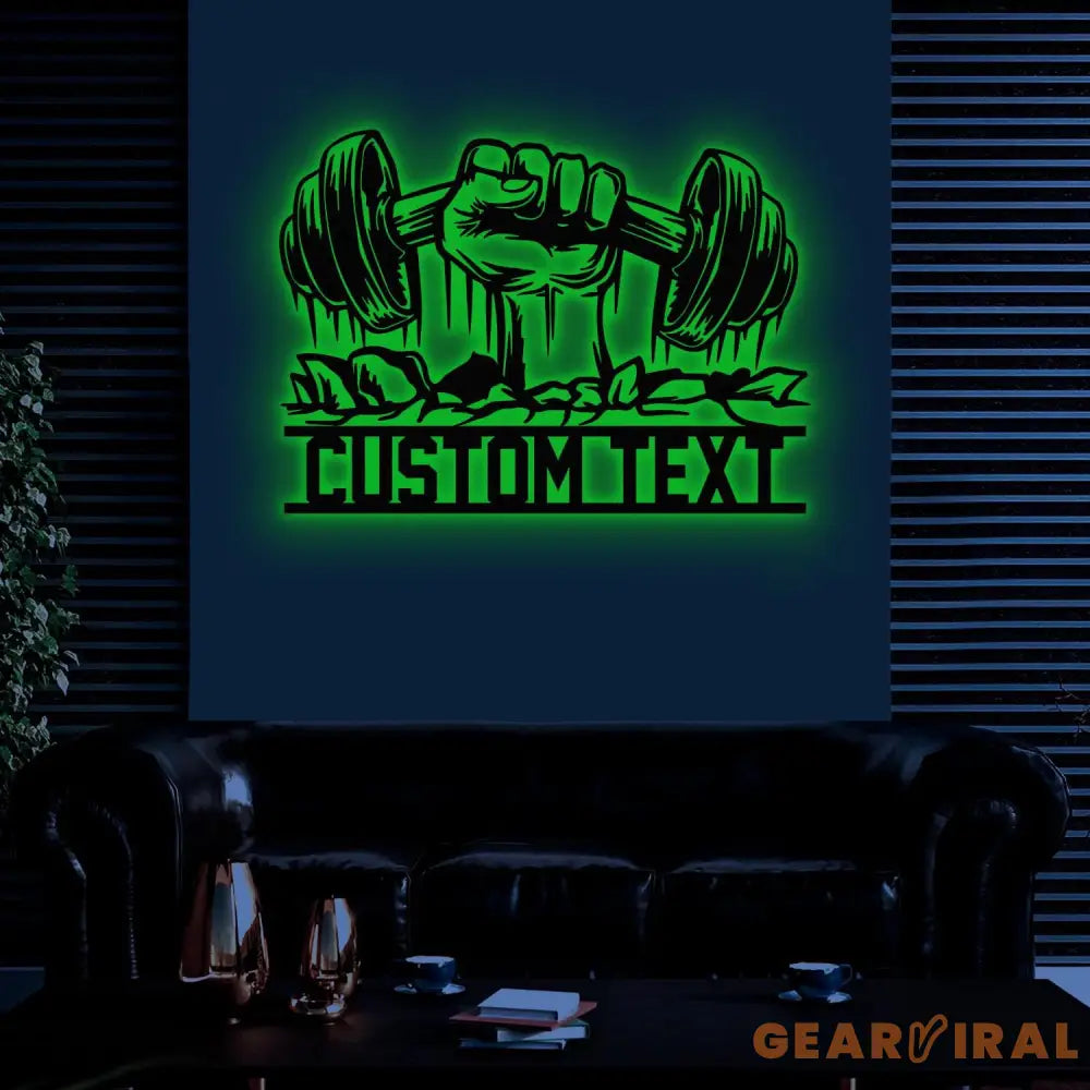 Custom Gym Metal Sign with Led Light Personalized Home Gym Sign Cross Fit Sign Fitness Club Sign Gymer Gifts Gift for