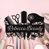 Custom Hair Salon Metal Wall Art LED Light - Personalized Hair Stylist Name Sign Decor - Hair Stylist Gifts - Gift For Hair Stylist | GearViral