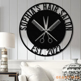 Custom Hair Salon Metal Wall Art with LED Lights Personalized Comb & Scissors Sign Hairdresser Decor Stylist Gift Salon